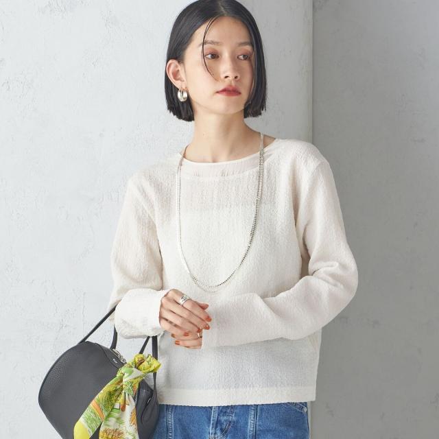 シップス（SHIPS）/〈手洗い可能〉シアー ネック ポコビュー TEE ブラウス_16
