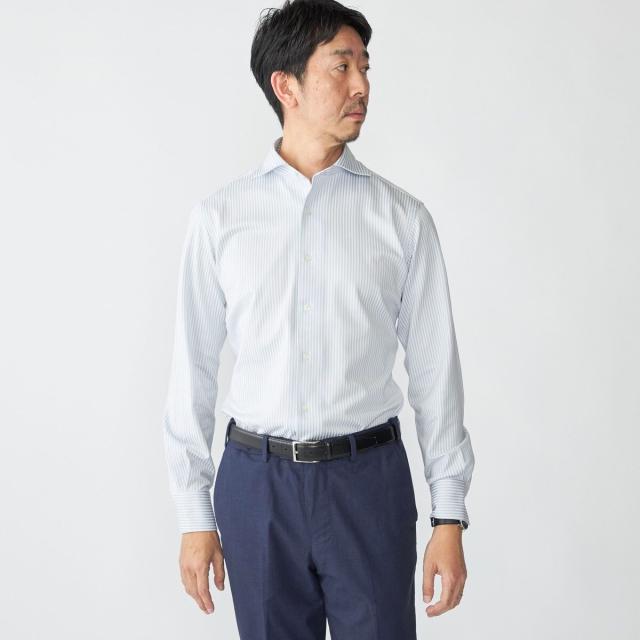 シップス（SHIPS）/SHIPS: ジャージー ロンドンストライプ ワンピースカラー シャツ_17