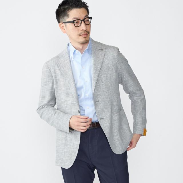 シップス（SHIPS）/TAGLIATORE: メランジ グレー ホップサック ジャケット