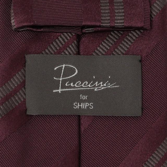 シップス（SHIPS）/Puccini: シルク サテン レップ ストライプ タイ_5