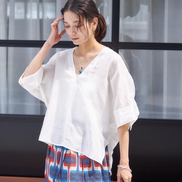 シップス（SHIPS）/【一部WEB限定】〈手洗い可能〉IMPERIAL LINEN スキッパー ブラウス