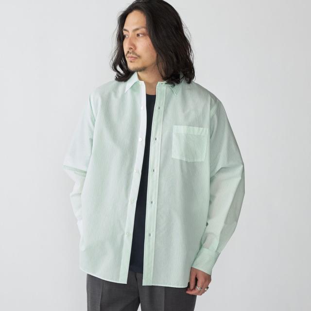 シップス（SHIPS）/SHIPS: レギュラーカラー エアリー コットン ロングスリーブ シャツ_4