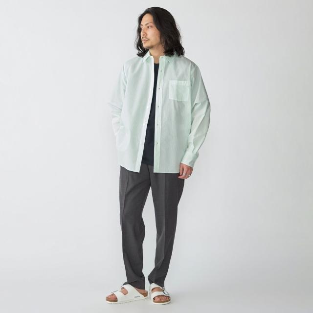 シップス（SHIPS）/SHIPS: レギュラーカラー エアリー コットン ロングスリーブ シャツ_8