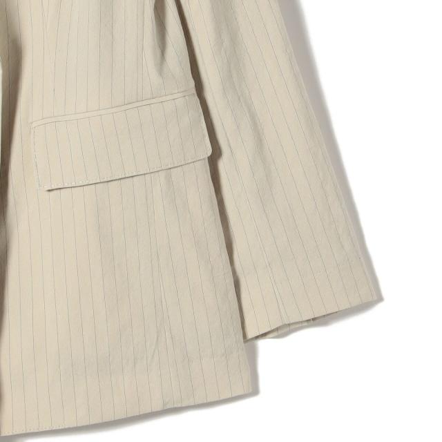 SHIPS Primary Navy Label:ダブル ジャケット シップス（SHIPS）⁄SHIPS Primary Navy Label:麻混 ストライプ