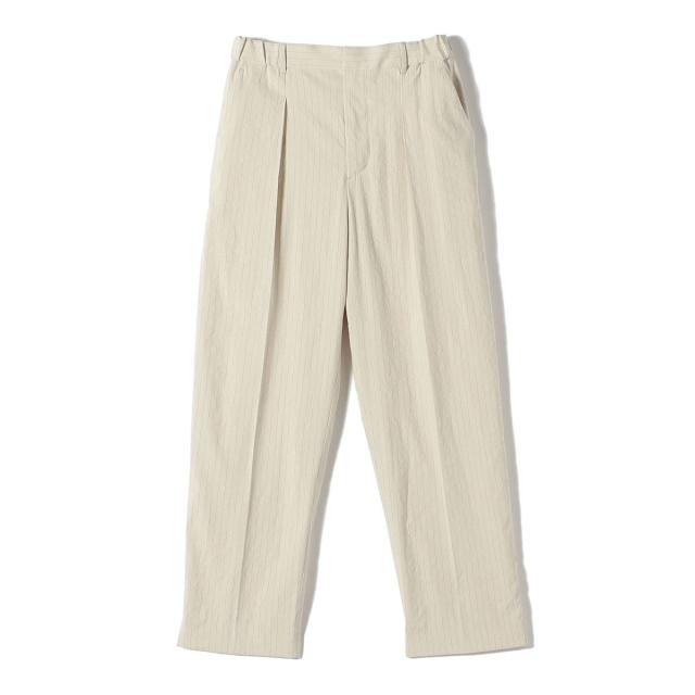 シップス（SHIPS）/SHIPS Primary Navy Label:麻混 ストライプ ストレッチ テーパード パンツ