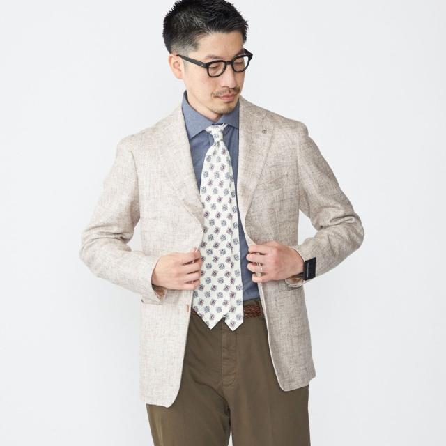 シップス（SHIPS）/TAGLIATORE: メランジ ベージュ ホップサック ジャケット