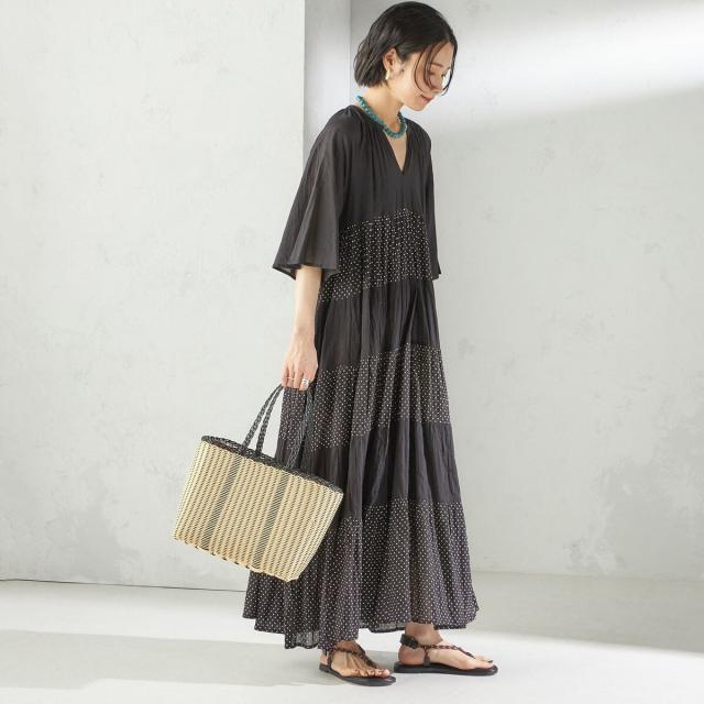 シップス（SHIPS）/〈手洗い可能〉Fanaka:クリンクル 袖 フレア ロング ワンピース_16
