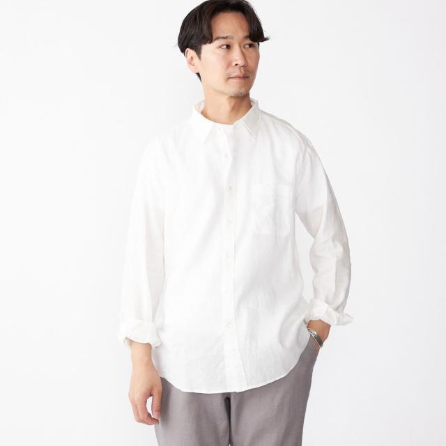 シップス（SHIPS）/SHIPS: フレックスリネン レギュラーカラー ロングスリーブ シャツ_1