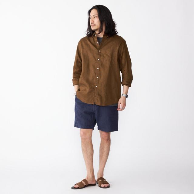 シップス（SHIPS）/SHIPS: フレックスリネン レギュラーカラー ロングスリーブ シャツ_5