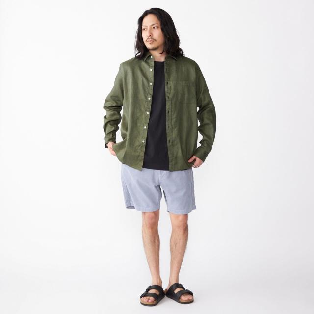 シップス（SHIPS）/SHIPS: フレックスリネン レギュラーカラー ロングスリーブ シャツ_7