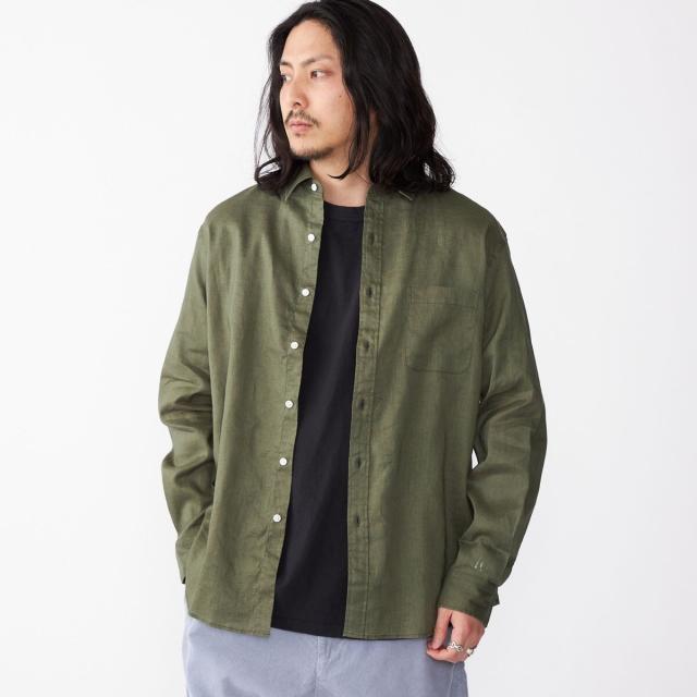 シップス（SHIPS）/SHIPS: フレックスリネン レギュラーカラー ロングスリーブ シャツ_11