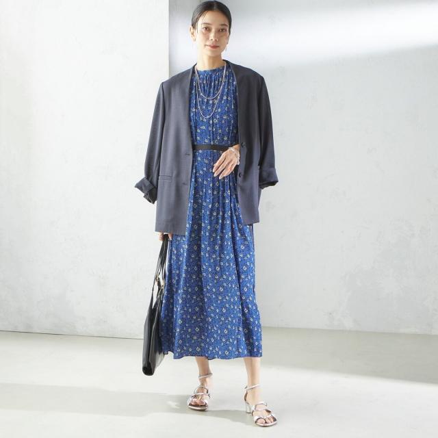 SHIPS any:ダブルクロス ヨークカラー ワンピース[NAVY BLUE] ships