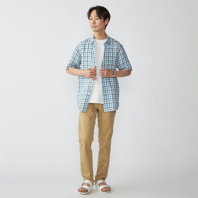 シップス（SHIPS）/SHIPS: レイモンド レギュラーカラー リネン チェック ショートスリーブ シャツ_6
