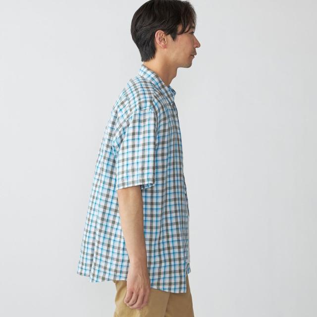 シップス（SHIPS）/SHIPS: レイモンド レギュラーカラー リネン チェック ショートスリーブ シャツ_12