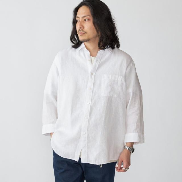 シップス（SHIPS）/SHIPS: レイモンド レギュラーカラー リネン 7スリーブ シャツ