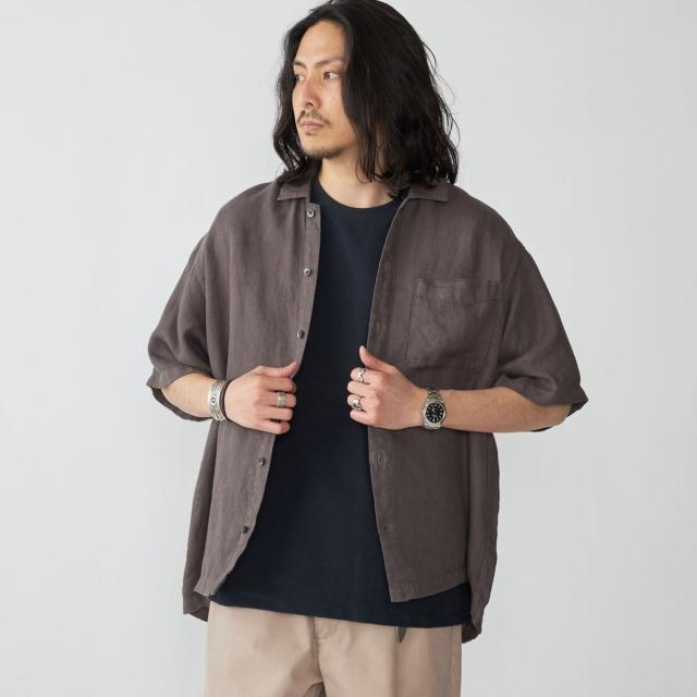 シップス（SHIPS）/SHIPS: リネン パナマ ウィークエンド ショートスリーブ シャツ_1
