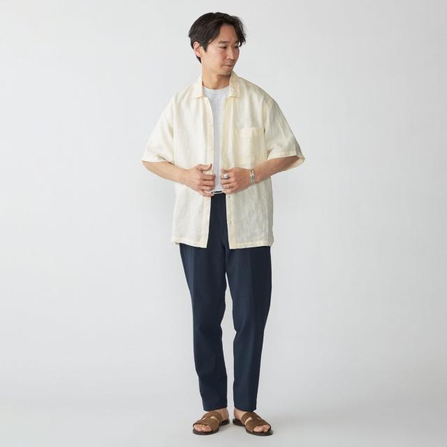 シップス（SHIPS）/SHIPS: リネン パナマ ウィークエンド ショートスリーブ シャツ_3