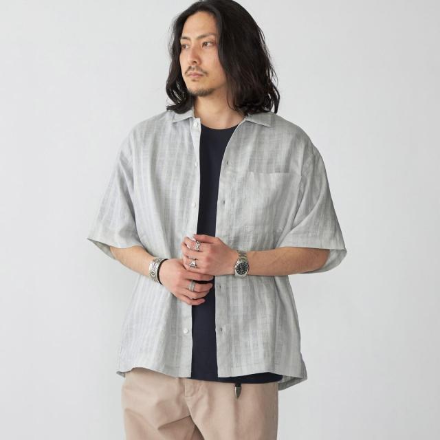 シップス（SHIPS）/SHIPS: ラミー ドビー ウィークエンド ショートスリーブ シャツ_6