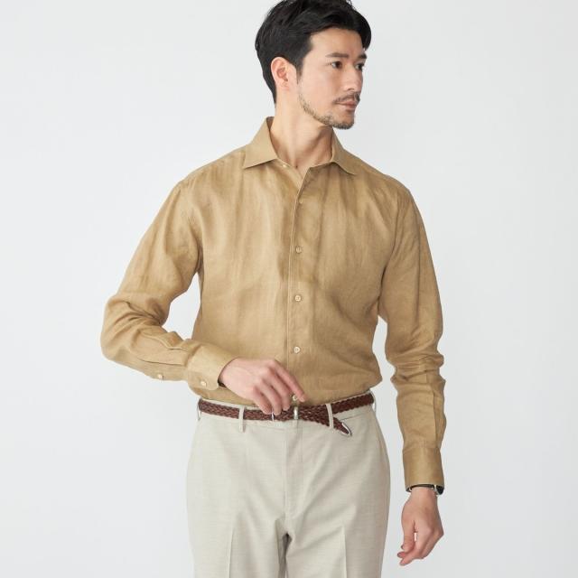 シップス（SHIPS）/SHIPS: ウォッシュド リネン ソリッド シャツ