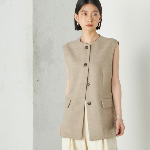 シップス（SHIPS）/Wai＋:〈手洗い可能〉リネン ライク ベスト