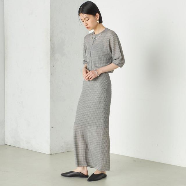 シップス（SHIPS）/《予約》Wai＋:ジャカード シアー ジップ カーディガン