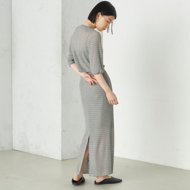 シップス（SHIPS）/《予約》Wai＋:ジャカード シアー ジップ カーディガン