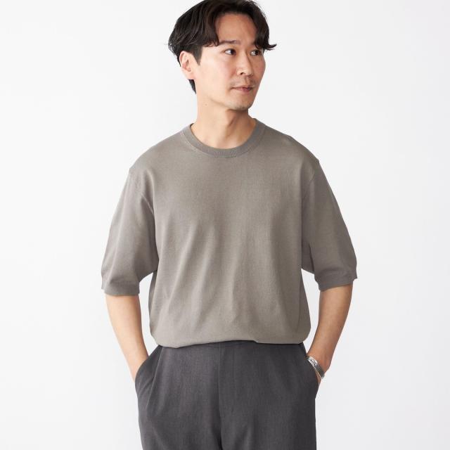 シップス（SHIPS）/SHIPS: リネン×TEXBRID クルーネック ニット Tシャツ
