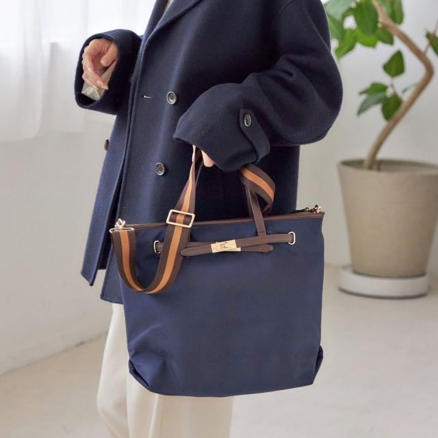 シップス（SHIPS）/《一部追加予約》【WEB限定】ライン テープ ショルダー付き A4 トート