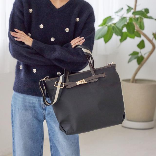 シップス（SHIPS）/《一部追加予約》【WEB限定】ライン テープ ショルダー付き A4 トート