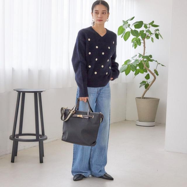 シップス（SHIPS）/《一部追加予約》【WEB限定】ライン テープ ショルダー付き A4 トート