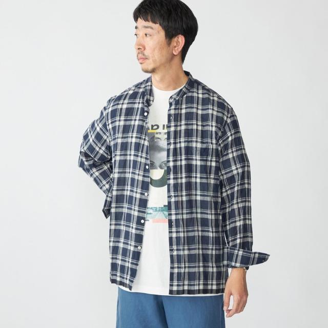 シップス（SHIPS）/SHIPS: インディア バンドカラー ロングスリーブ シャツ