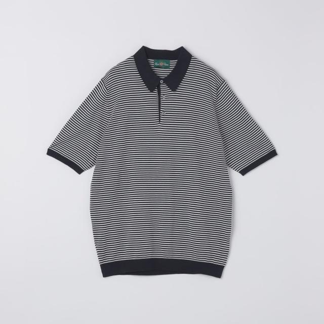 シップス（SHIPS）/ALANPAINE: 16ゲージ マイクロ ボーダー ポロシャツ