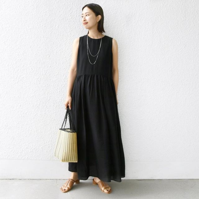 シップス（SHIPS）/〈手洗い可能〉シルク混 シアー ノースリーブ ワンピース