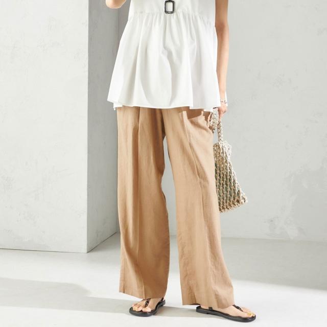 シップス（SHIPS）/〈手洗い可能〉綿麻 ビエラ 2タック パンツ