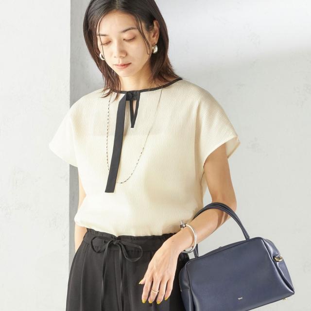 シップス（SHIPS）/〈手洗い可能〉ウェーブ プリーツ 前後 2WAY ブラウス