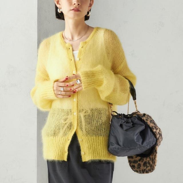 シップス（SHIPS）/モヘヤ クルーネック カーディガン