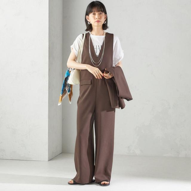 シップス（SHIPS）/〈手洗い可能〉ハイカウント ダブルクロス オールインワン