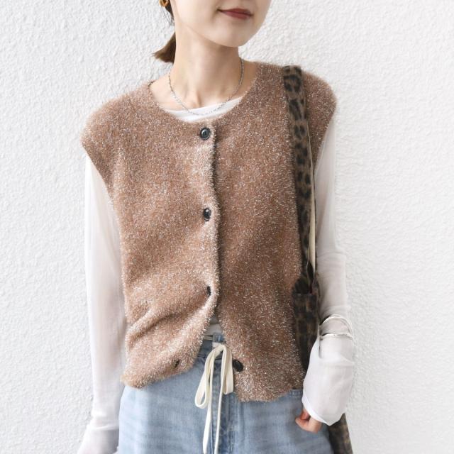 シップス（SHIPS）/〈手洗い可能〉ラメ ニット ベスト