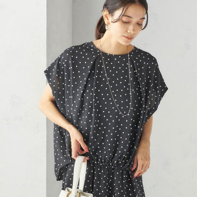 シップス（SHIPS）/〈手洗い可能/接触冷感〉アムンゼン ドット ドルマン ブラウス