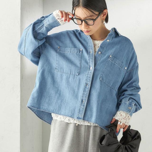 シップス（SHIPS）/《一部追加予約》〈洗濯機可能〉ライトオンス デニム ショート シャツ