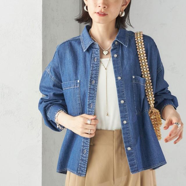 シップス（SHIPS）/《一部追加予約》〈洗濯機可能〉ライトオンス デニム ショート シャツ