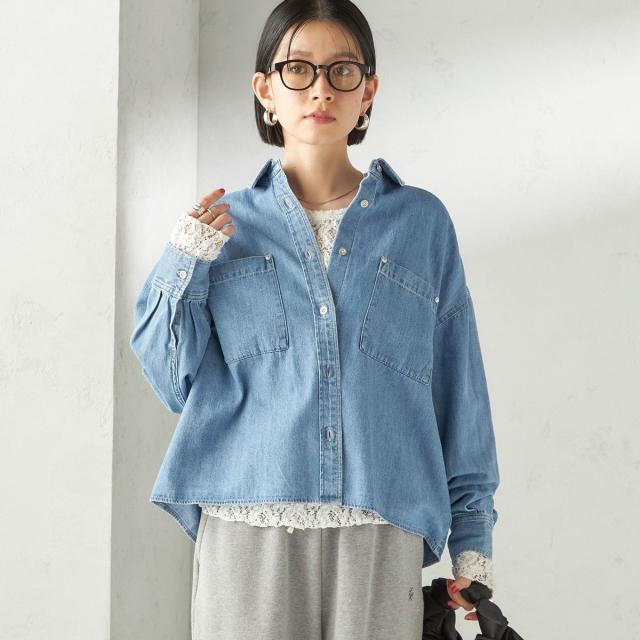 シップス（SHIPS）/《一部追加予約》〈洗濯機可能〉ライトオンス デニム ショート シャツ