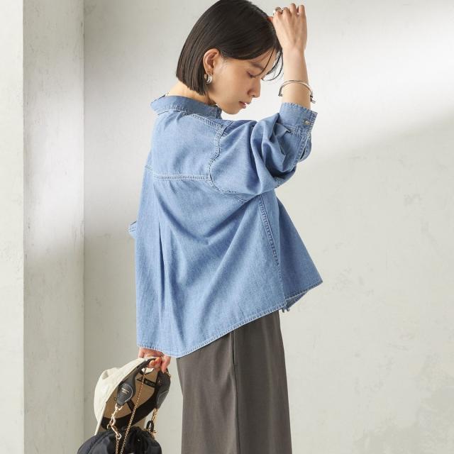 シップス（SHIPS）/《一部追加予約》〈洗濯機可能〉ライトオンス デニム ショート シャツ