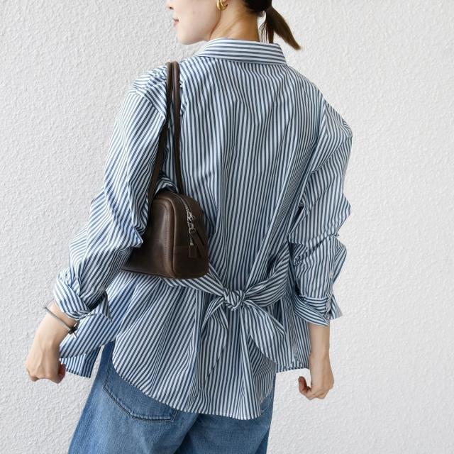 シップス（SHIPS）/【WEB限定】〈手洗い可能〉ストライプ 2WAY リボン シャツ