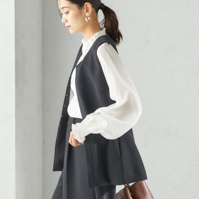 シップス（SHIPS）/〈洗濯機可能 / セレモニー対応可〉ポリエステル レーヨン ダンボール ジレ