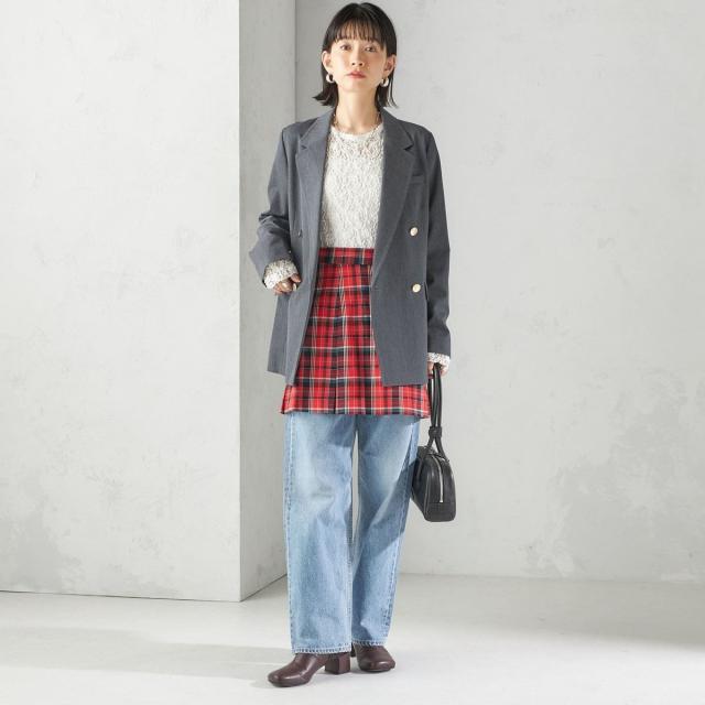 シップス（SHIPS）/《予約》チェック プリーツ 巻き スカート