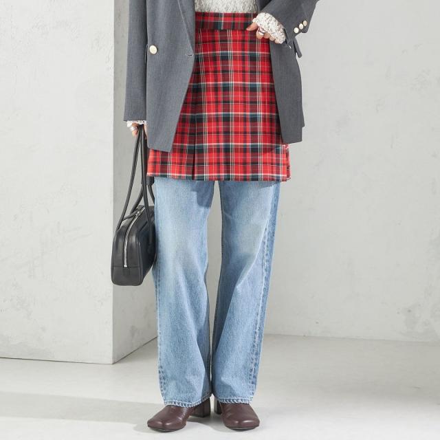 シップス（SHIPS）/《予約》チェック プリーツ 巻き スカート