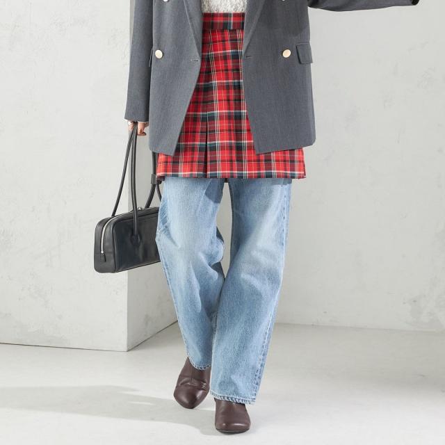 シップス（SHIPS）/《予約》チェック プリーツ 巻き スカート