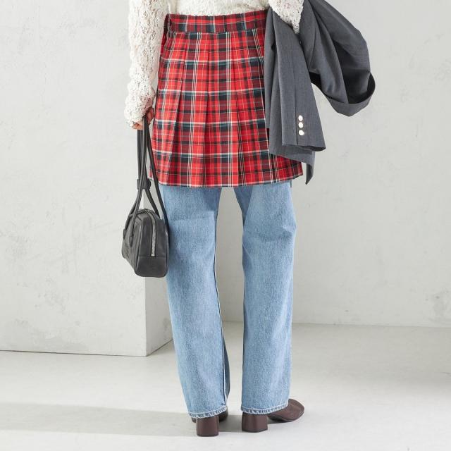 シップス（SHIPS）/《予約》チェック プリーツ 巻き スカート