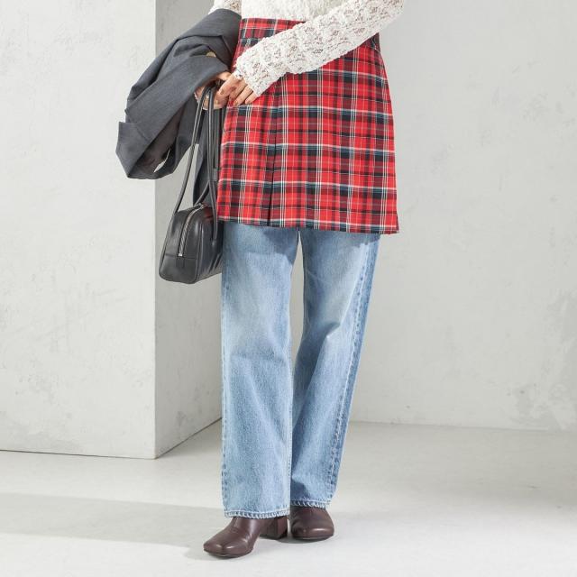 シップス（SHIPS）/《予約》チェック プリーツ 巻き スカート